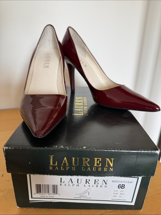 Lauren Ralph Lauren Shoes - Lauren Ralph Lauren Garnet Patent Pointed Toe Pumps - Deep Wine Red